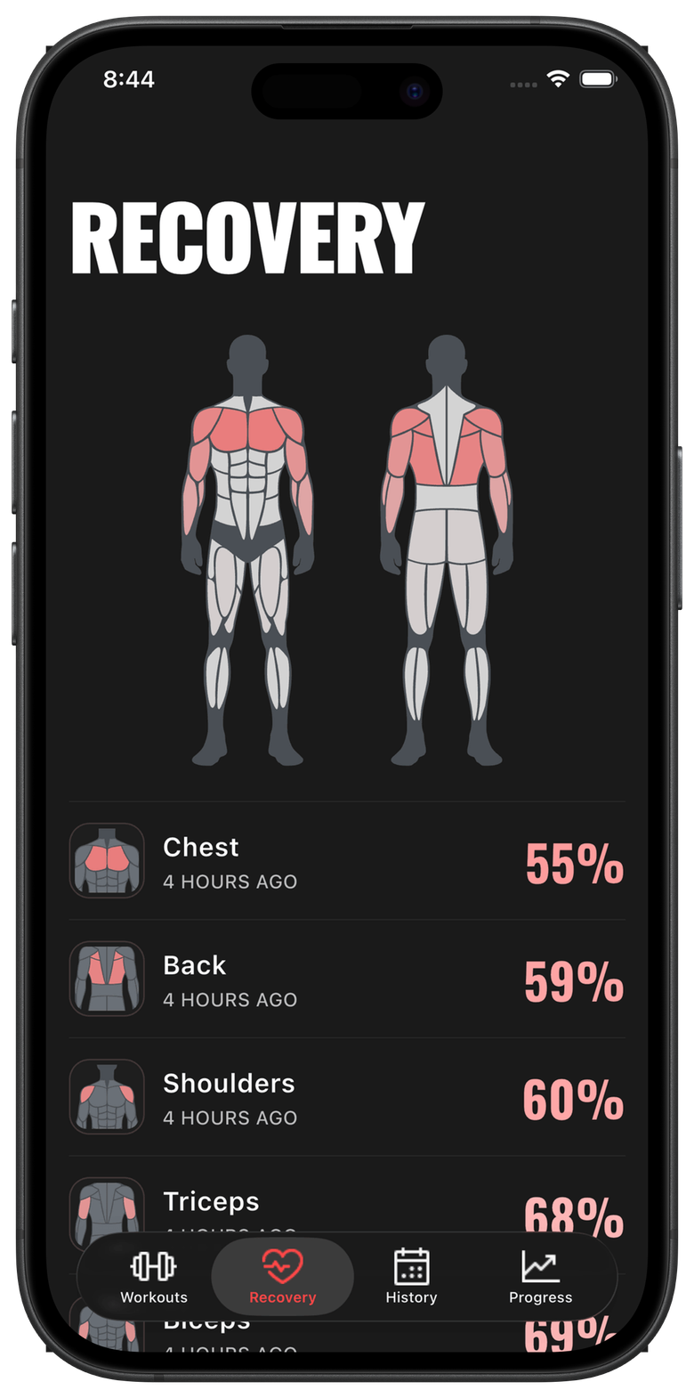 225 muscle recovery screen